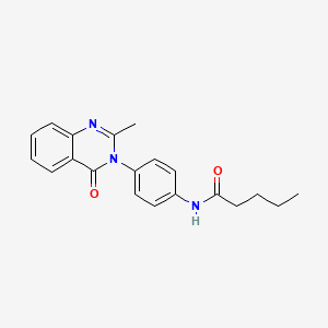 molecular formula C20H21N3O2 B2494523 N-[4-(2-methyl-4-oxo-3,4-dihydroquinazolin-3-yl)phenyl]pentanamide CAS No. 904272-84-0