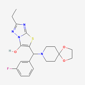 2-Ethyl-5-((3-fluorophenyl)(1,4-dioxa-8-azaspiro[4.5]decan-8-yl)methyl)thiazolo[3,2-b][1,2,4]triazol-6-ol