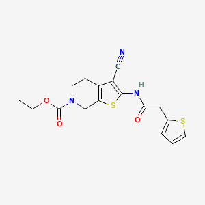 ethyl 3-cyano-2-(2-(thiophen-2-yl)acetamido)-4,5-dihydrothieno[2,3-c]pyridine-6(7H)-carboxylate