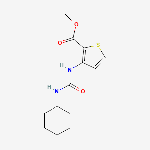 molecular formula C13H18N2O3S B2494546 Methyl 3-((cyclohexylamino)carbonylamino)thiophene-2-carboxylate CAS No. 544701-60-2
