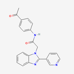 molecular formula C22H18N4O2 B2494559 N-(4-acetylphenyl)-2-(2-(pyridin-3-yl)-1H-benzo[d]imidazol-1-yl)acetamide CAS No. 1105240-87-6