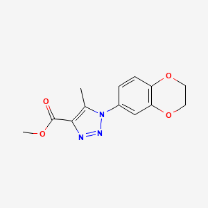 molecular formula C13H13N3O4 B2494578 methyl 1-(2,3-dihydro-1,4-benzodioxin-6-yl)-5-methyl-1H-1,2,3-triazole-4-carboxylate CAS No. 1370598-60-9