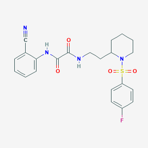 N1-(2-cyanophenyl)-N2-(2-(1-((4-fluorophenyl)sulfonyl)piperidin-2-yl)ethyl)oxalamide