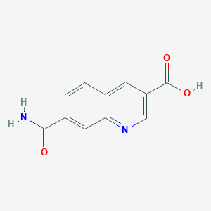 molecular formula C11H8N2O3 B2494616 7-Carbamoylquinoline-3-carboxylic acid CAS No. 1956384-84-1