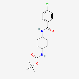 molecular formula C18H25ClN2O3 B2494630 tert-Butyl (1R*,4R*)-4-(4-chlorobenzamido)cyclohexylcarbamate CAS No. 1286275-74-8