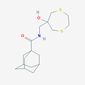 molecular formula C17H27NO2S2 B2494671 N-[(6-hydroxy-1,4-dithiepan-6-yl)methyl]adamantane-1-carboxamide CAS No. 2415552-73-5