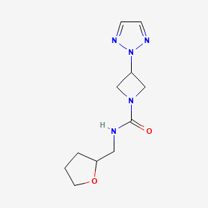 molecular formula C11H17N5O2 B2494684 N-[(oxolan-2-yl)methyl]-3-(2H-1,2,3-triazol-2-yl)azetidine-1-carboxamide CAS No. 2415511-35-0