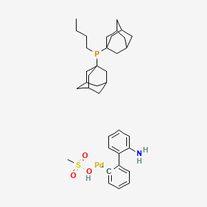molecular formula C37H52NO3PPdS B2494686 bis(1-adamantyl)-butylphosphane;methanesulfonic acid;palladium;2-phenylaniline CAS No. 1651823-59-4