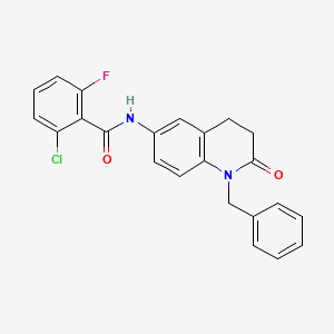 molecular formula C23H18ClFN2O2 B2494694 N-(1-benzyl-2-oxo-1,2,3,4-tetrahydroquinolin-6-yl)-2-chloro-6-fluorobenzamide CAS No. 941991-22-6