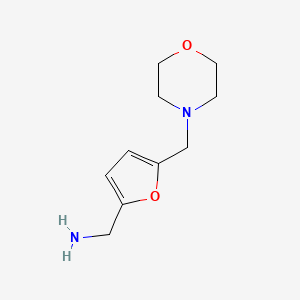 molecular formula C10H16N2O2 B2494703 [5-(Morpholin-4-ylmethyl)furan-2-yl]methanamine CAS No. 633335-69-0
