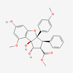 molecular formula C27H26O8 B2494706 Silvestrol aglycone (enantiomer) 