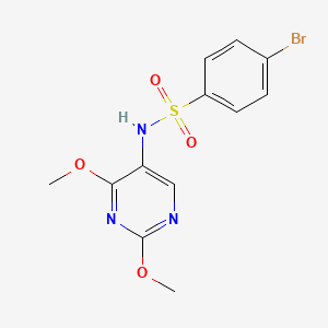 molecular formula C12H12BrN3O4S B2494765 4-bromo-N-(2,4-dimethoxypyrimidin-5-yl)benzene-1-sulfonamide CAS No. 2191215-52-6