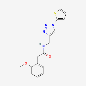 molecular formula C16H16N4O2S B2494782 2-(2-methoxyphenyl)-N-((1-(thiophen-2-yl)-1H-1,2,3-triazol-4-yl)methyl)acetamide CAS No. 2034333-04-3