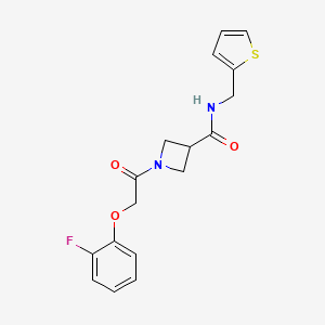 molecular formula C17H17FN2O3S B2494788 1-(2-(2-fluorophenoxy)acetyl)-N-(thiophen-2-ylmethyl)azetidine-3-carboxamide CAS No. 1448051-15-7