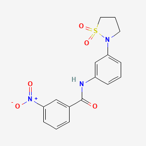 molecular formula C16H15N3O5S B2494794 N-(3-(1,1-dioxidoisothiazolidin-2-yl)phenyl)-3-nitrobenzamide CAS No. 941886-20-0