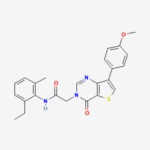 molecular formula C24H23N3O3S B2494803 N-(2-ethyl-6-methylphenyl)-2-[7-(4-methoxyphenyl)-4-oxo-3H,4H-thieno[3,2-d]pyrimidin-3-yl]acetamide CAS No. 1251600-04-0