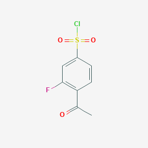 molecular formula C8H6ClFO3S B2494818 4-Acetyl-3-fluorobenzene-1-sulfonyl chloride CAS No. 2092038-68-9