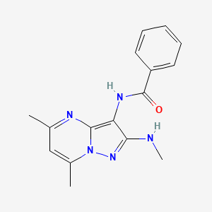 B2494830 N-(5,7-dimethyl-2-(methylamino)pyrazolo[1,5-a]pyrimidin-3-yl)benzamide CAS No. 1179499-76-3