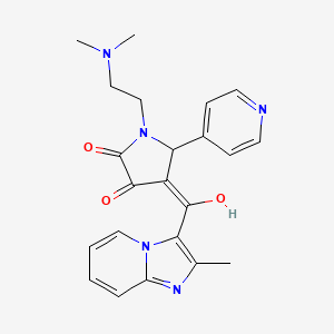 molecular formula C22H23N5O3 B2494842 1-(2-(dimethylamino)ethyl)-3-hydroxy-4-(2-methylimidazo[1,2-a]pyridine-3-carbonyl)-5-(pyridin-4-yl)-1H-pyrrol-2(5H)-one CAS No. 838902-01-5
