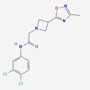 molecular formula C14H14Cl2N4O2 B2494848 N-(3,4-dichlorophenyl)-2-[3-(3-methyl-1,2,4-oxadiazol-5-yl)azetidin-1-yl]acetamide CAS No. 1324661-43-9