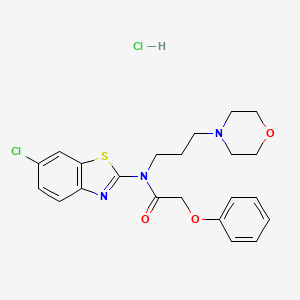 molecular formula C22H25Cl2N3O3S B2494862 N-(6-chlorobenzo[d]thiazol-2-yl)-N-(3-morpholinopropyl)-2-phenoxyacetamide hydrochloride CAS No. 1216994-90-9