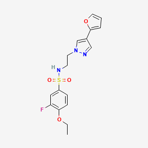 molecular formula C17H18FN3O4S B2494898 4-ethoxy-3-fluoro-N-(2-(4-(furan-2-yl)-1H-pyrazol-1-yl)ethyl)benzenesulfonamide CAS No. 2034513-12-5