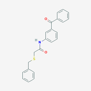 molecular formula C22H19NO2S B249490 N-(3-benzoylphenyl)-2-(benzylsulfanyl)acetamide 