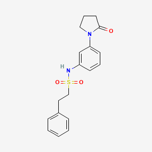 molecular formula C18H20N2O3S B2494903 N-(3-(2-oxopyrrolidin-1-yl)phenyl)-2-phenylethanesulfonamide CAS No. 942013-01-6