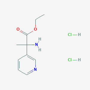 molecular formula C10H16Cl2N2O2 B2494905 Ethyl 2-amino-2-(pyridin-3-yl)propanoate dihydrochloride CAS No. 1909318-89-3