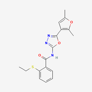 molecular formula C17H17N3O3S B2494909 N-(5-(2,5-dimethylfuran-3-yl)-1,3,4-oxadiazol-2-yl)-2-(ethylthio)benzamide CAS No. 1251580-51-4