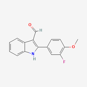 2-(3-fluoro-4-methoxyphenyl)-1H-indole-3-carbaldehyde
