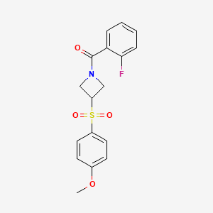 (2-Fluorophenyl)(3-((4-methoxyphenyl)sulfonyl)azetidin-1-yl)methanone