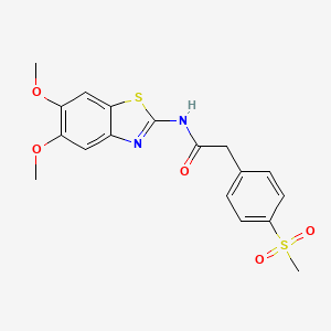 N-(5,6-dimethoxybenzo[d]thiazol-2-yl)-2-(4-(methylsulfonyl)phenyl)acetamide