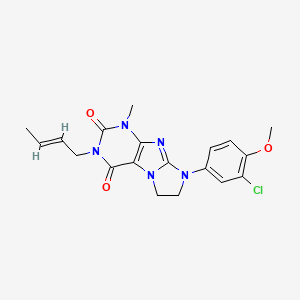 2-[(E)-but-2-enyl]-6-(3-chloro-4-methoxyphenyl)-4-methyl-7,8-dihydropurino[7,8-a]imidazole-1,3-dione