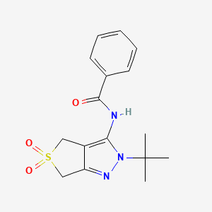 B2494961 N-(2-tert-butyl-5,5-dioxo-4,6-dihydrothieno[3,4-c]pyrazol-3-yl)benzamide CAS No. 681265-19-0