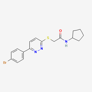 2-[6-(4-bromophenyl)pyridazin-3-yl]sulfanyl-N-cyclopentylacetamide