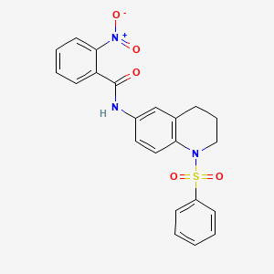 2-nitro-N-(1-(phenylsulfonyl)-1,2,3,4-tetrahydroquinolin-6-yl)benzamide