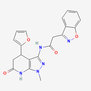 2-(benzo[d]isoxazol-3-yl)-N-(4-(furan-2-yl)-1-methyl-6-oxo-4,5,6,7-tetrahydro-1H-pyrazolo[3,4-b]pyridin-3-yl)acetamide