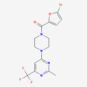 (5-Bromofuran-2-yl)(4-(2-methyl-6-(trifluoromethyl)pyrimidin-4-yl)piperazin-1-yl)methanone