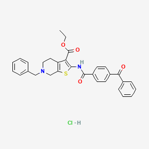Ethyl 2-(4-benzoylbenzamido)-6-benzyl-4,5,6,7-tetrahydrothieno[2,3-c]pyridine-3-carboxylate hydrochloride