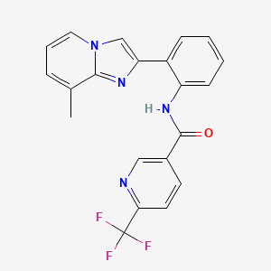 molecular formula C21H15F3N4O B2494982 N-(2-(8-methylimidazo[1,2-a]pyridin-2-yl)phenyl)-6-(trifluoromethyl)nicotinamide CAS No. 1795303-51-3