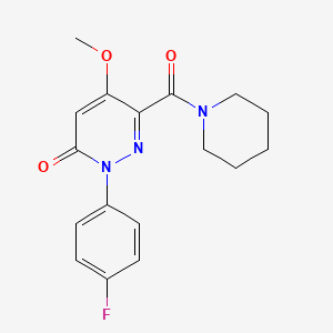 2-(4-Fluorophenyl)-5-methoxy-6-(piperidine-1-carbonyl)pyridazin-3-one
