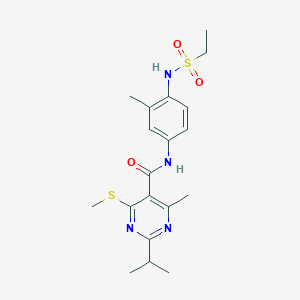 N-(4-ethanesulfonamido-3-methylphenyl)-4-methyl-6-(methylsulfanyl)-2-(propan-2-yl)pyrimidine-5-carboxamide