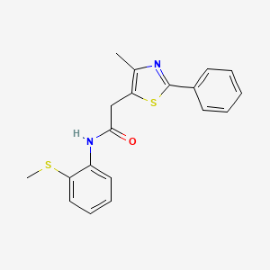 2-(4-methyl-2-phenylthiazol-5-yl)-N-(2-(methylthio)phenyl)acetamide