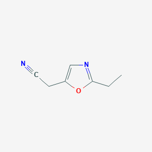molecular formula C7H8N2O B2495022 2-(2-Ethyloxazol-5-yl)acetonitrile CAS No. 1206971-78-9