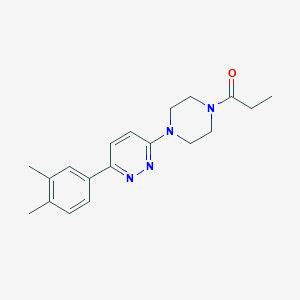 molecular formula C19H24N4O B2495033 1-(4-(6-(3,4-Dimethylphenyl)pyridazin-3-yl)piperazin-1-yl)propan-1-one CAS No. 1021035-59-5