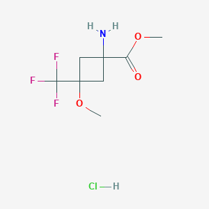 molecular formula C8H13ClF3NO3 B2495035 Methyl 1-amino-3-methoxy-3-(trifluoromethyl)cyclobutane-1-carboxylate;hydrochloride CAS No. 2411268-97-6