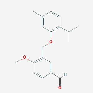 molecular formula C19H22O3 B2495047 3-[(2-Isopropyl-5-methylphenoxy)methyl]-4-methoxybenzaldehyde CAS No. 1443279-70-6