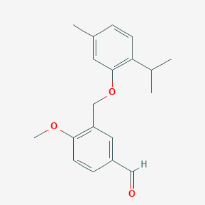 molecular formula C19H22O3 B2495047 4-Methoxy-3-{[5-methyl-2-(propan-2-yl)phenoxy]methyl}benzaldehyde CAS No. 1443279-70-6