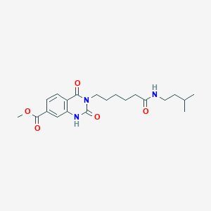 molecular formula C21H29N3O5 B2495056 methyl 3-[6-(3-methylbutylamino)-6-oxohexyl]-2,4-dioxo-1H-quinazoline-7-carboxylate CAS No. 896385-12-9